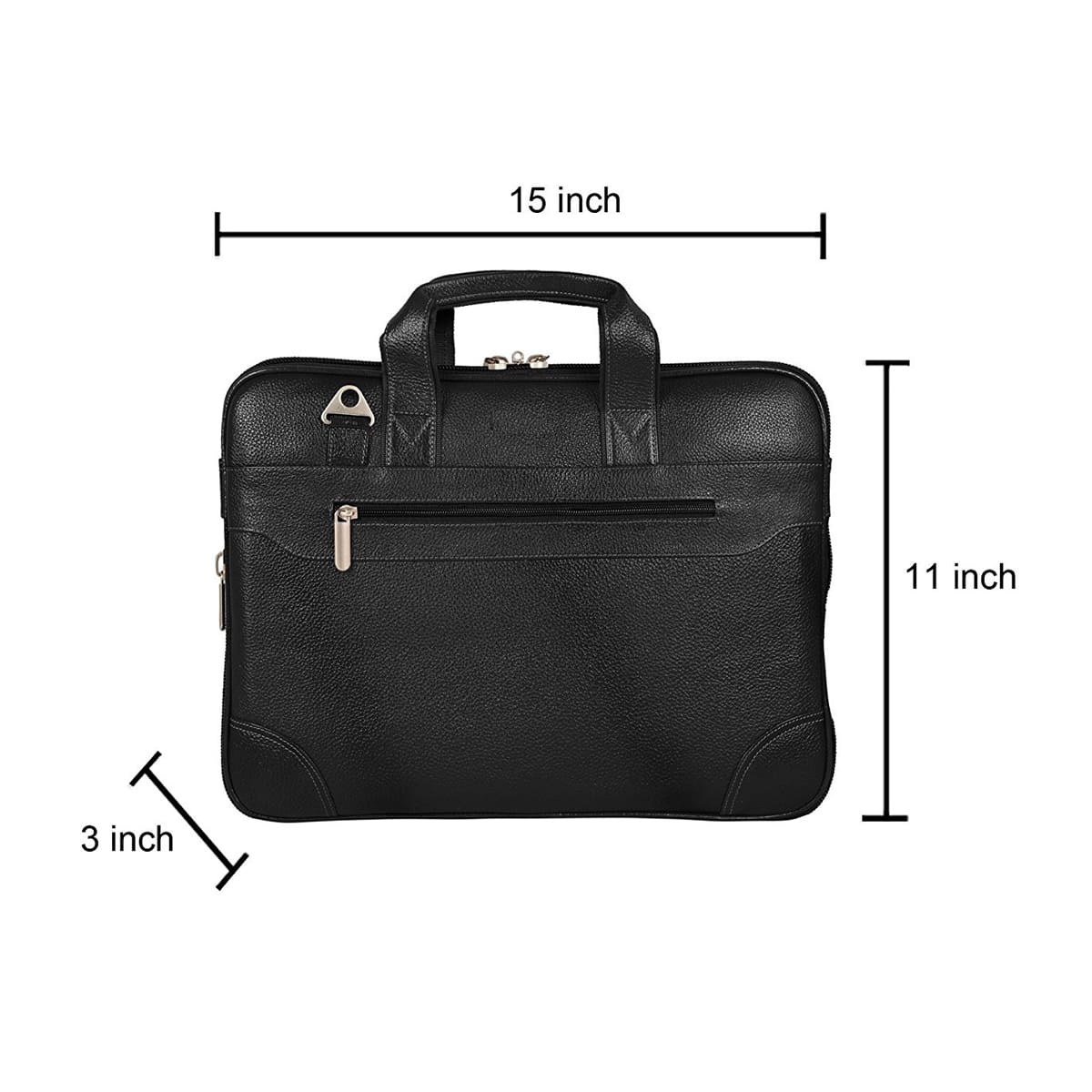 Black Leather Laptop Bag - Single Zipper Compartment - Status Co. – Status  Co. Leather Studio