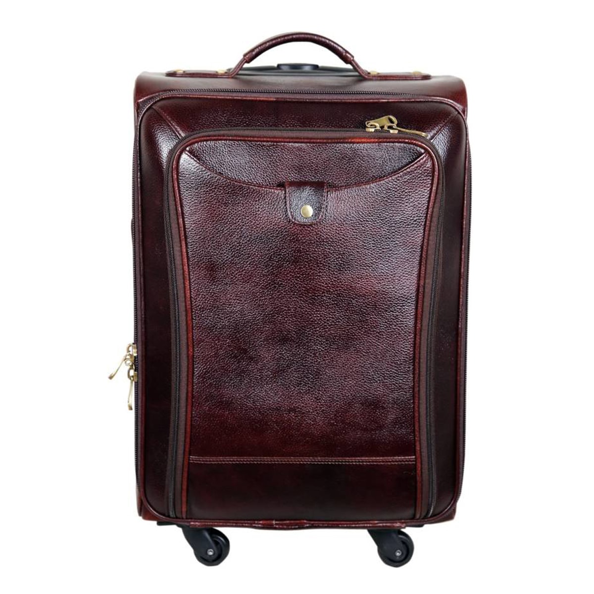 pure leather trolley bags